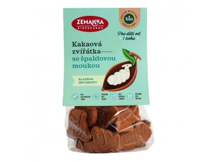 Špaldová bio kakaová zvířátka 100g