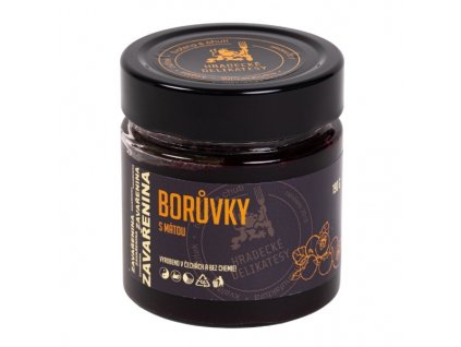 Borůvky s mátou zavařenina 190g