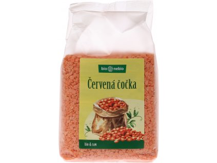 Bio červená čočka půlená 500g