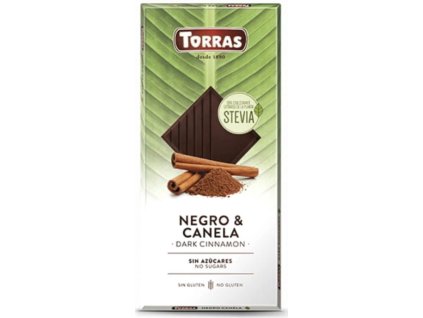 čokoláda slazená sladidly se skořicí torras