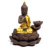 96771 stojan na vonne kuzely backflow maly buddha zlaty 12x10x9 cm mani bhadra