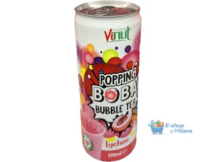 vinut popping boba bubble tea lici 320ml