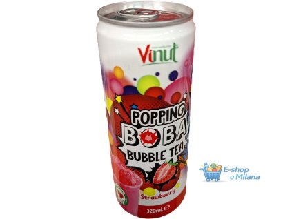 Vinut Boba popping bubble Tea jahoda 320ml