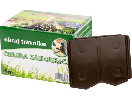 Okraj trávníku zatloukací 5 m - 12 cm hnědý
