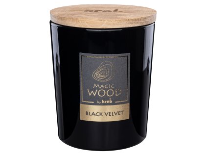 Svíčka sklo - MAGIC WOOD 300 g - Black Velvet (cena bez slev)