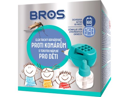Bros – elektrický odpařovač proti komárům s tekutou náplní, pro děti