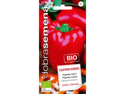 Dobrá semena BIO Paprika zel. - California Wonder, kvadratická červenái 0,3g