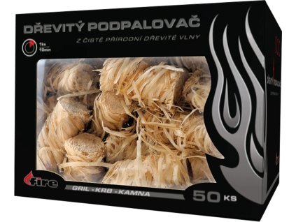 Podpalovač z dřevité vlny 58 mm - 50 ks Premium