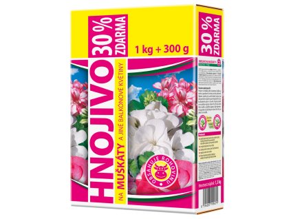 Hnojivo na muškáty a jiné balkónové rostliny STANDARD - 1 kg + 30 % zdarma