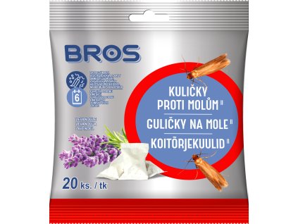 Bros - kuličky proti šatním molům s vůní levandule 20 ks