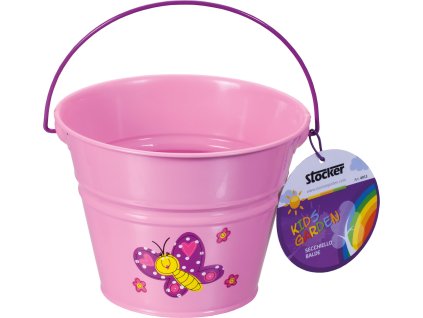 Dětský kyblík kovový růžový Stocker