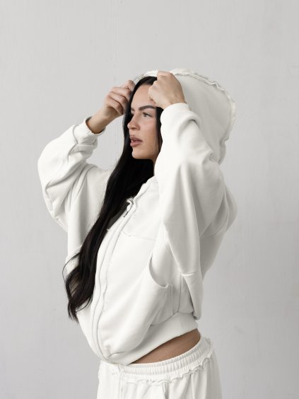 Mikina Zip Off White