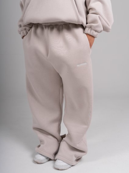 Unisex rozšířené tepláky s rozparkem Sand