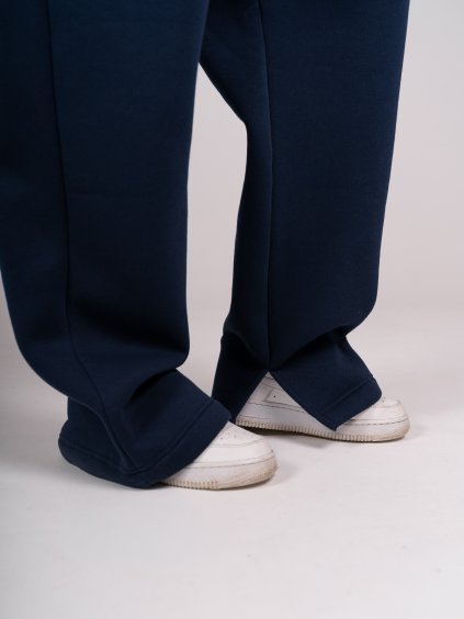 Unisex rozšířené tepláky s rozparkem Navy