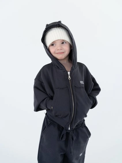 Dětská Mikina Zip Ash Grey