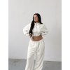 Mikina Crop Zip Off White
