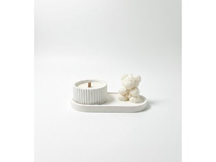 Sada medvídek, svíčka a podtácek
