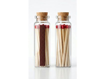 Zápalky ve skleněné nádobce