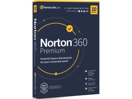 Norton 360 PREMIUM 75GB + VPN 10 zař. 2 roky