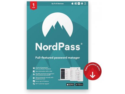 NordPass Password Manager - 6 zařízení/1 rok