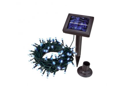 Kvalitní solární světelný řetěz Esotec - 100 LED modrý, svítící kuličky