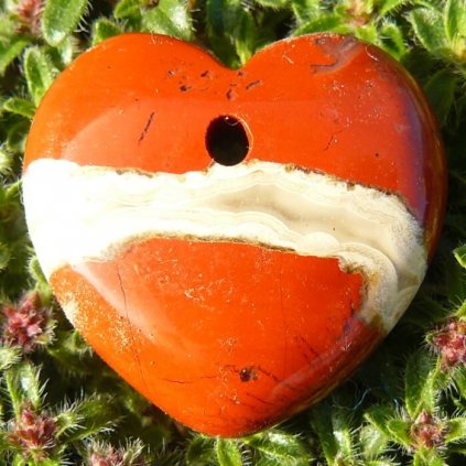 Přívěsek srdíčko-Jaspis červený