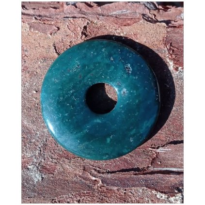 Přívěsek donut-Achát mechový