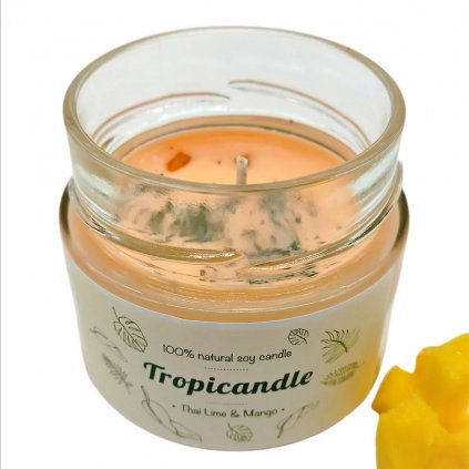 Veganská přírodní svíčka- Limetka a Mango