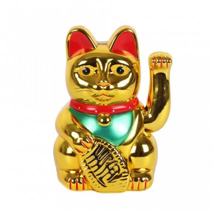 Čínská mávající kočka zlatá- 15cm