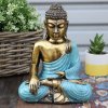 Soška Buddha Modrý & Zlatý -Velký