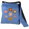 shoulder bag blue with chakra symbols