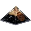 Pyramida orgonit Květ života - Turmalín černý, energie ochrany a očisty