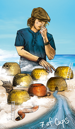 Mast pohárů. Sedm pohárů (7 of Cups)