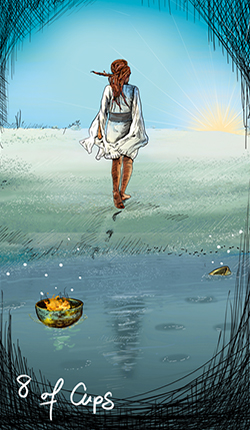 Mast pohárů. Osm pohárů (8 of Cups)