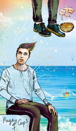 Mast pohárů. Páža pohárů (Page of Cups)