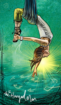 12. Pověšený (The Hanged Man): Jste vyzváni, abyste uvolnili to, co již není ve vašem životě potřebné