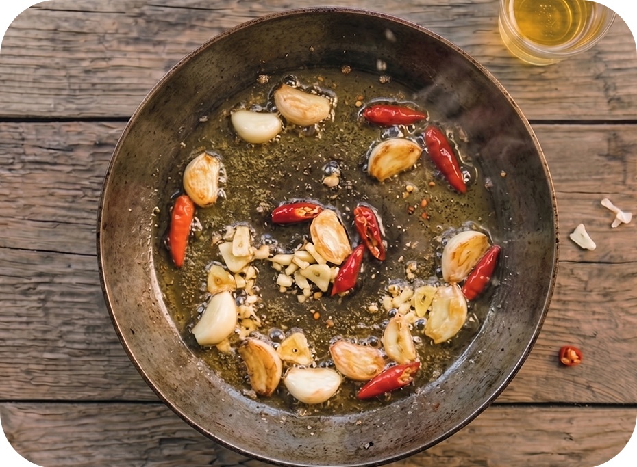 Zemiaky a cibuľa sa pražia na panvici