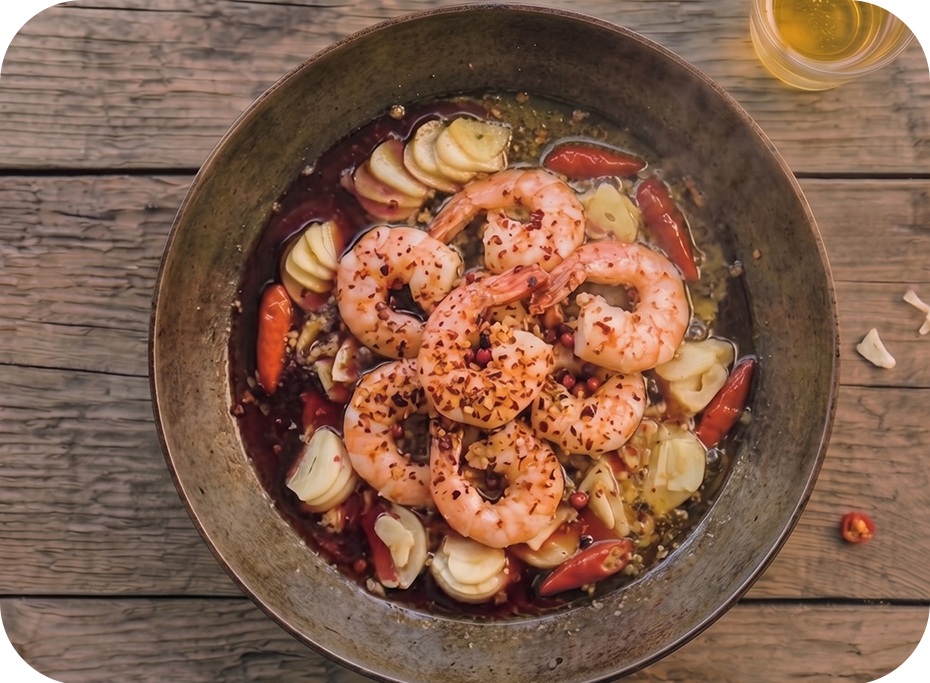 Vajcia, zemiaky a cibuľa sa pražia na panvici