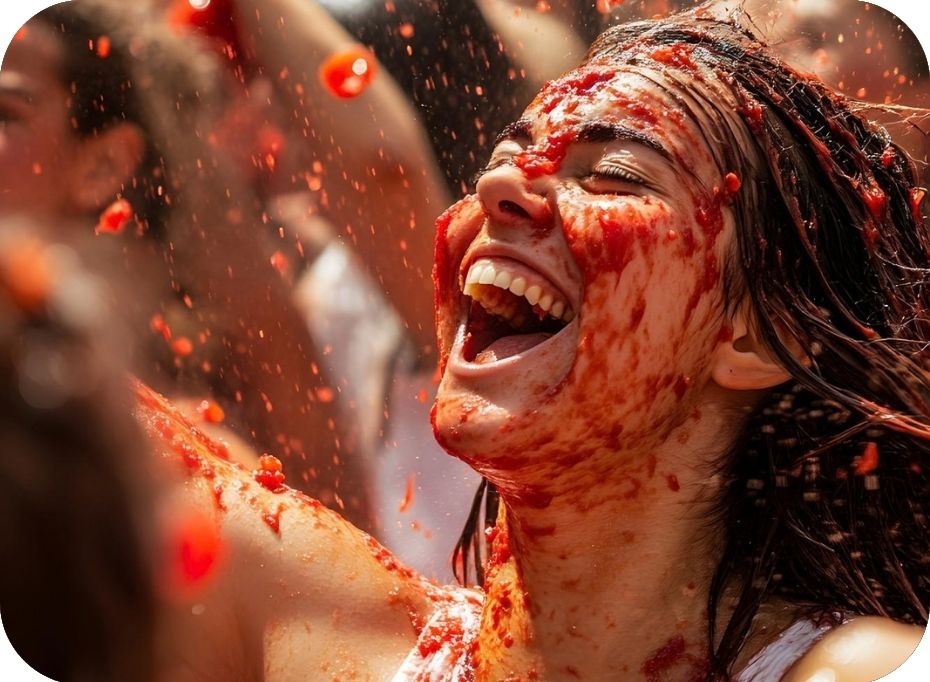 Mladá žena na festivale La Tomatína