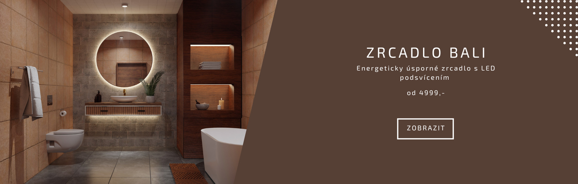 Kulaté zrcadlo s podsvícením BALI