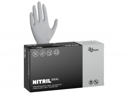 Nitrilové rukavice NITRIL IDEAL 100 ks, nepudrované, šedé, 3.5 g