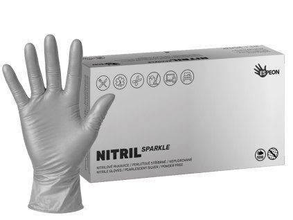 nitril SPARKLE silver