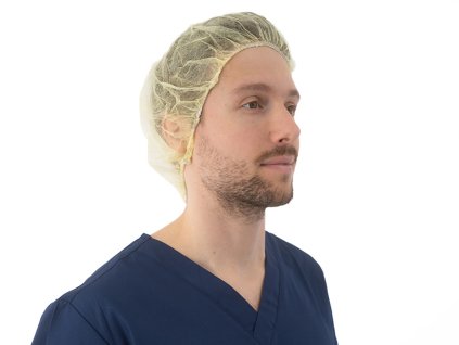 Čiapka z netkanej textílie, BARET, 100 ks, žltá