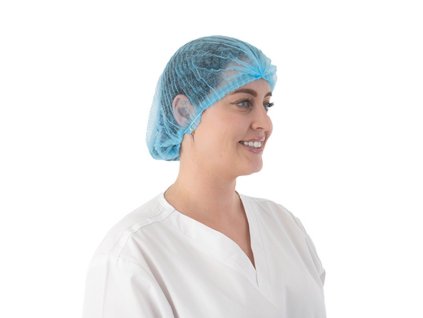 Čiapka z netkanej textílie, CLIP, 100 ks, modrá