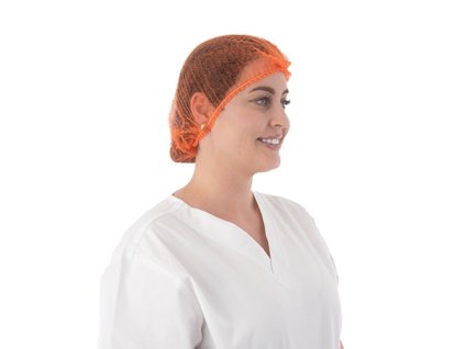 Čiapka z netkanej textílie, CLIP, 100 ks, oranžová