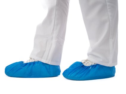 Návlek na obuv CPE, 43 x 15 cm, 40 mi, 100 ks, modrý