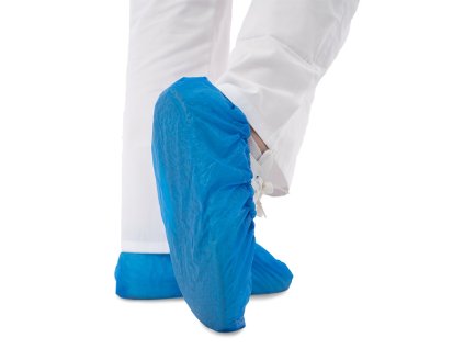 Návlek na obuv CPE, 43 x 15 cm, 70 mi, 100 ks, modrý