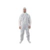 Ochranná kombinéza typ 5 a 6, s kapucňou a na zips, 1 ks, biela
