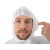 Ochranná kombinéza typ 5 a 6, s kapucňou a na zips, 1 ks, biela