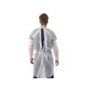 Plášť návštevnícky z netkanej textílie, zaväzovanie na krku av páse, 10 ks, biely